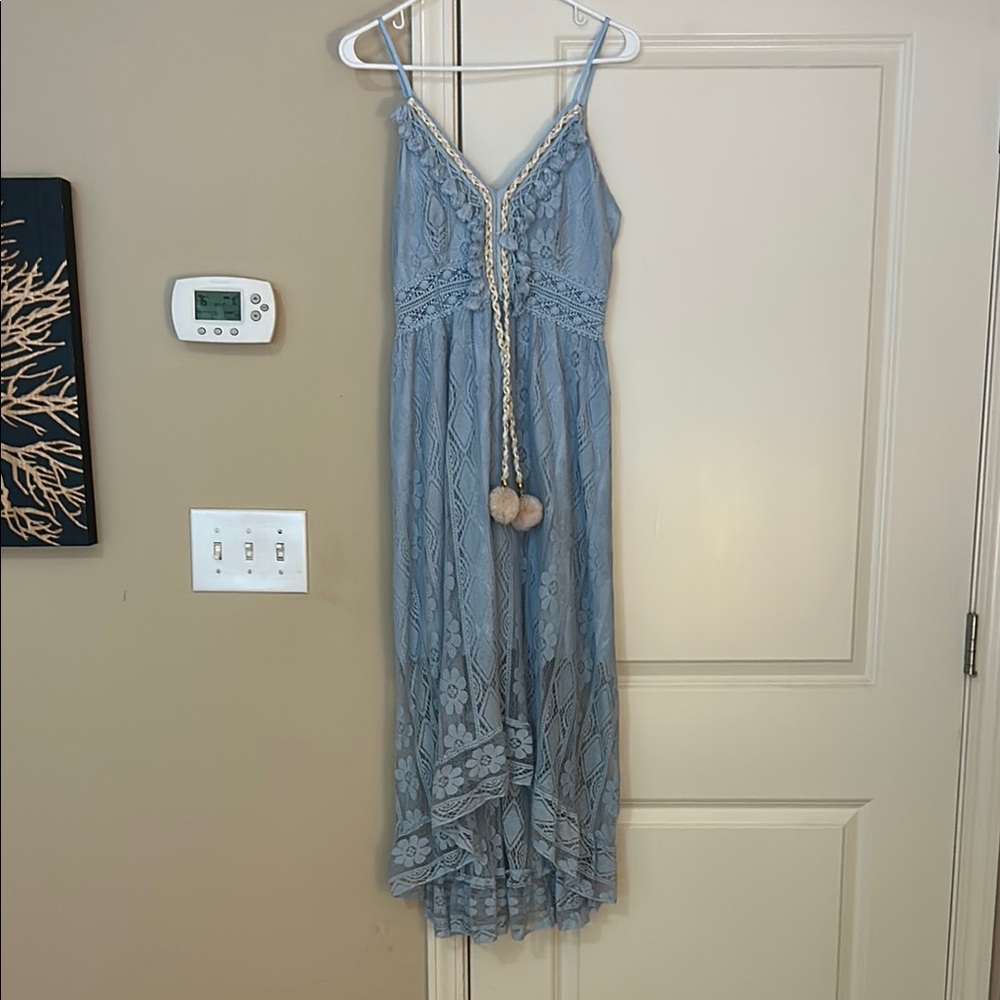 Elegant Blue Lace Women’s Dress